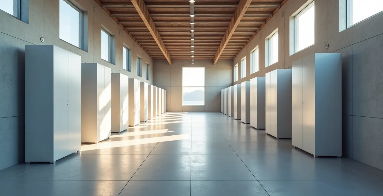 Vue d'ensemble d'un espace d'entreposage moderne et bien organisé